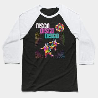 DISCO PENGUIN ROLLER SKATING DANCING Baseball T-Shirt